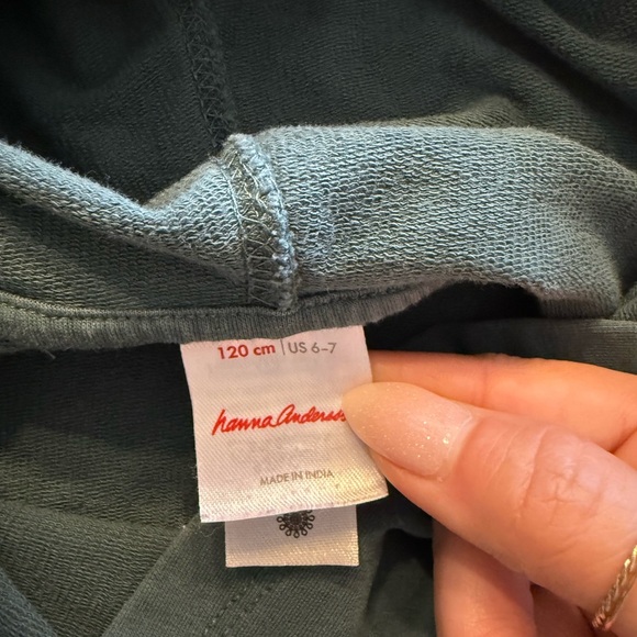 Girls Hanna Andersson Kids Rainbow Cropped Hoodie Sweatshirt green pink yellow - Picture 4 of 5